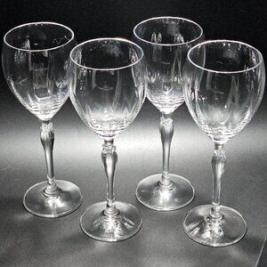 4 Mikasa Spring Petals Wine Glasses 8.25" vintage sculpted stem romantic floral